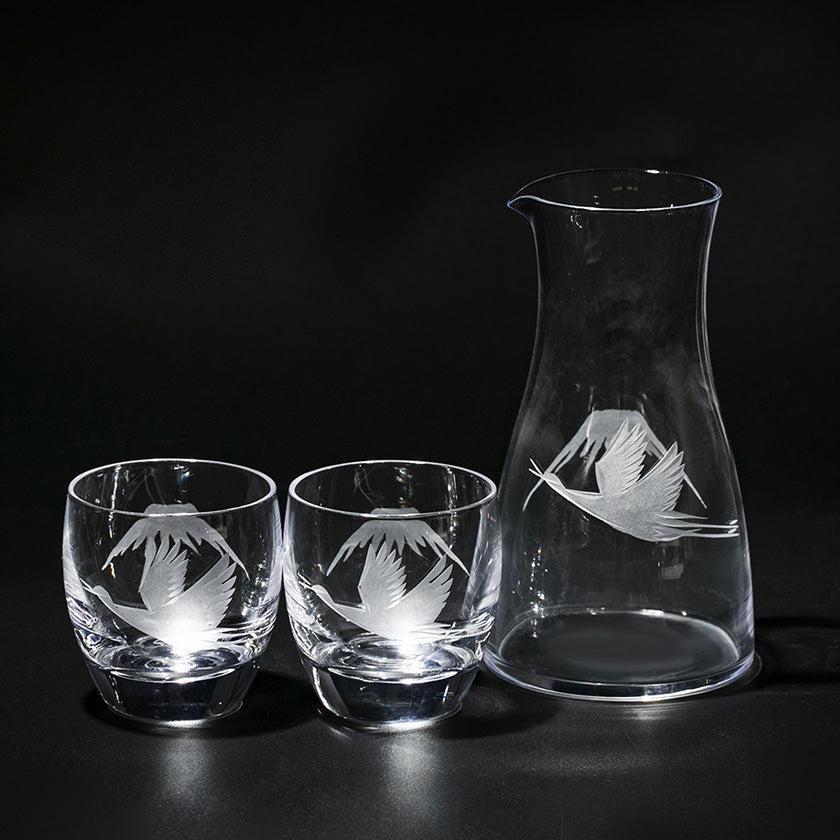 【江戸切子】富士山に鶴 冷酒器揃 | TABLEAU