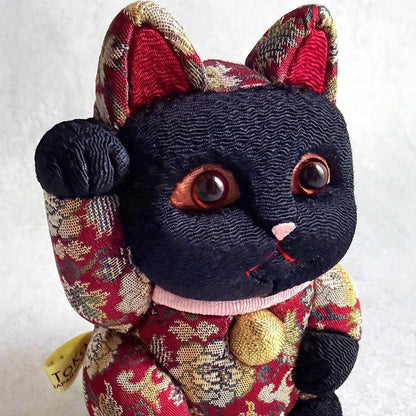 【招き猫】名物裂 S | 江戸木目込み | 柿沼人形