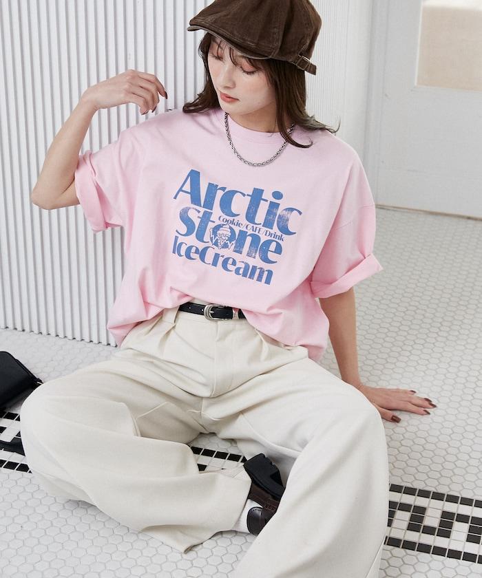 LOVE POP STUDIO ICE CREAM SHOP 標誌圖案 T恤