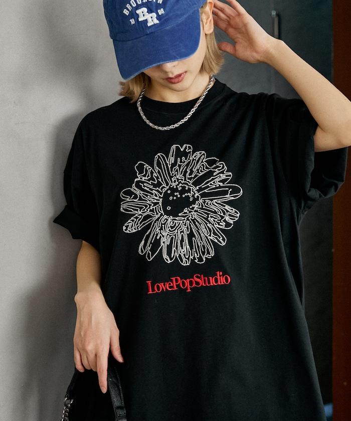 LOVE POP STUDIO 花卉刺繡T恤
