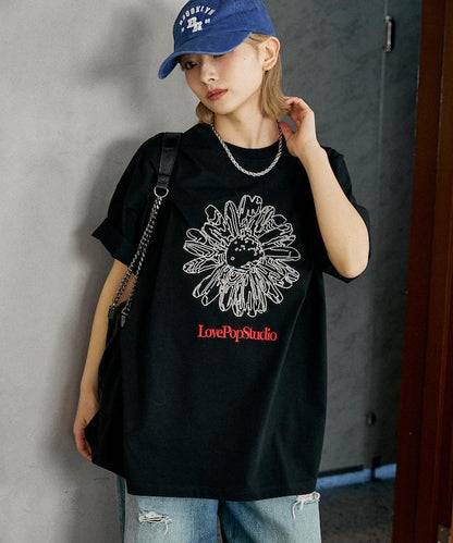 LOVE POP STUDIO 花卉刺繡T恤