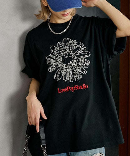 LOVE POP STUDIO 花卉刺繡T恤
