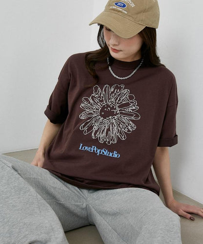 LOVE POP STUDIO 花卉刺繡T恤