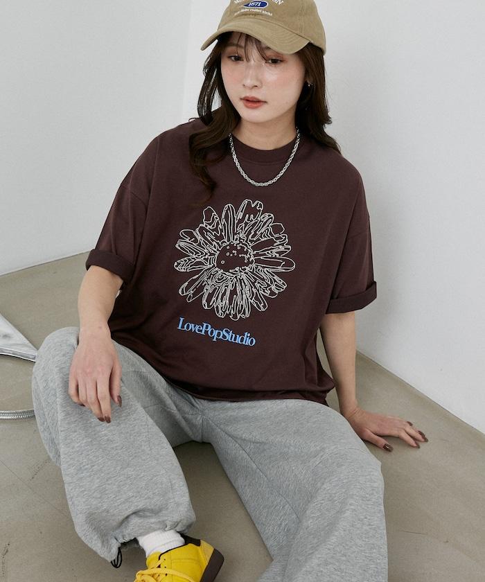 LOVE POP STUDIO 花卉刺繡T恤