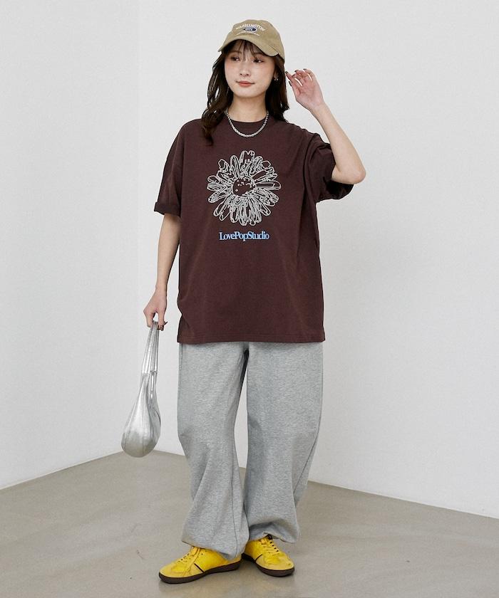 LOVE POP STUDIO 花卉刺繡T恤