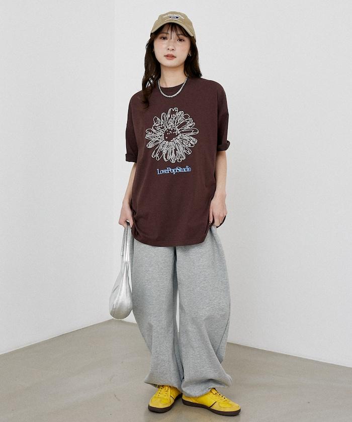 LOVE POP STUDIO 花卉刺繡T恤