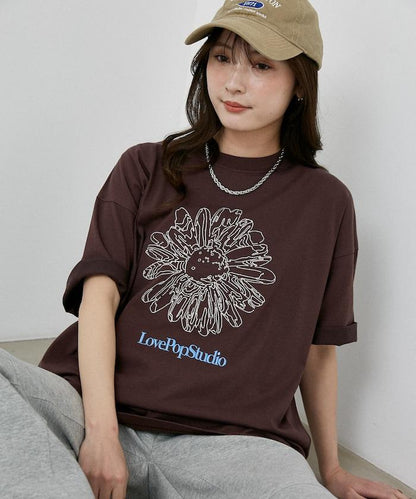 LOVE POP STUDIO 花卉刺繡T恤
