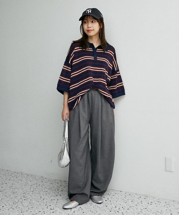 LOVE POP STUDIO 條紋針織POLO衫