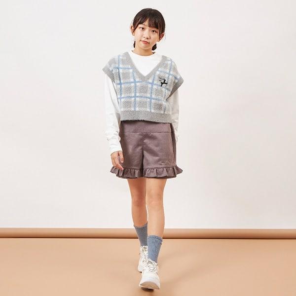 troislapins(トロワラパン) 彈力麂皮短褲