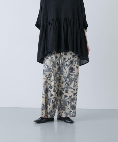 棉麻印花休閒褲