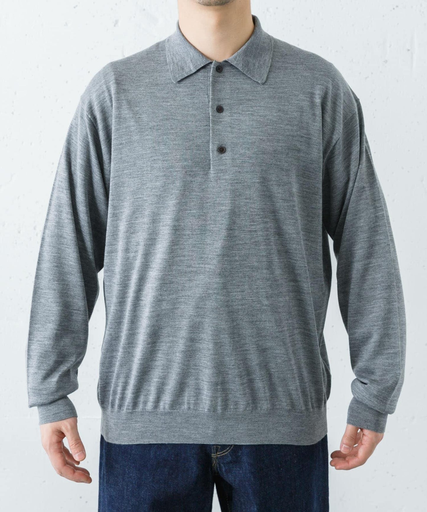 W/S CASHMERE KNIT POLO衫