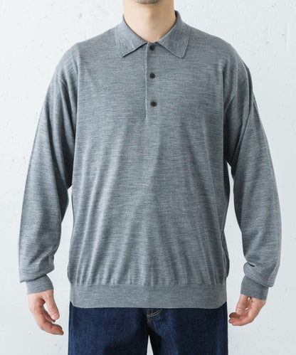 W/S CASHMERE KNIT POLO衫