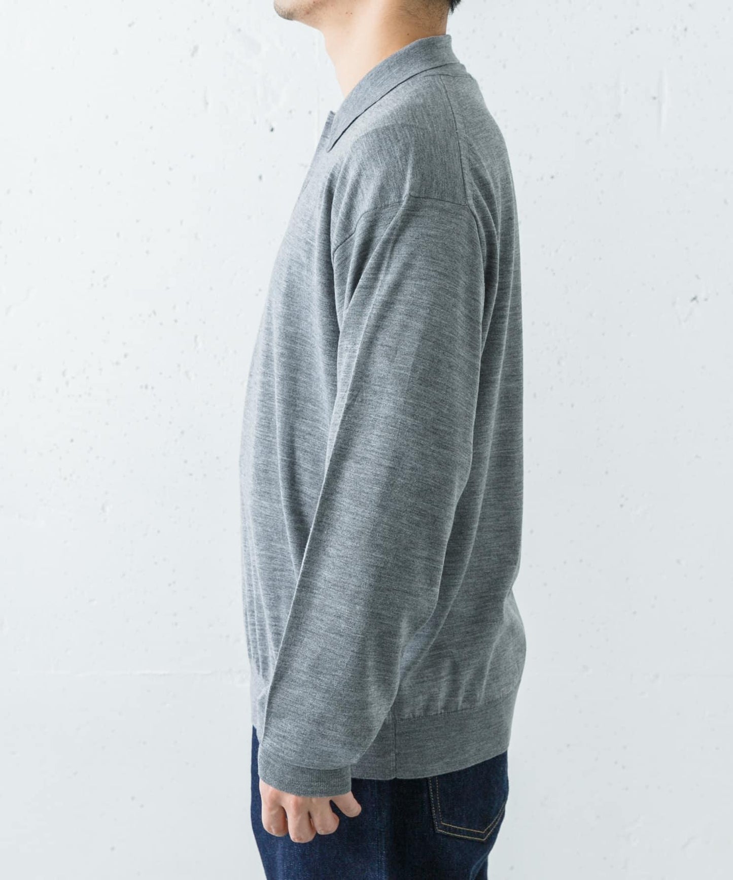 W/S CASHMERE KNIT POLO衫