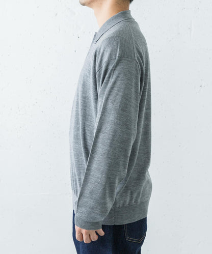 W/S CASHMERE KNIT POLO衫