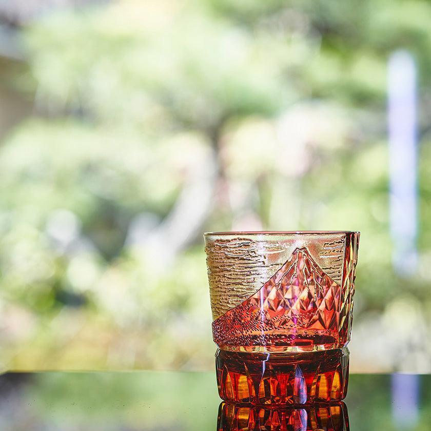 【江戸切子】富嶽三十六景「凱風快晴」「神奈川沖波裏」に菊籠目紋 オールドグラス | TABLEAU