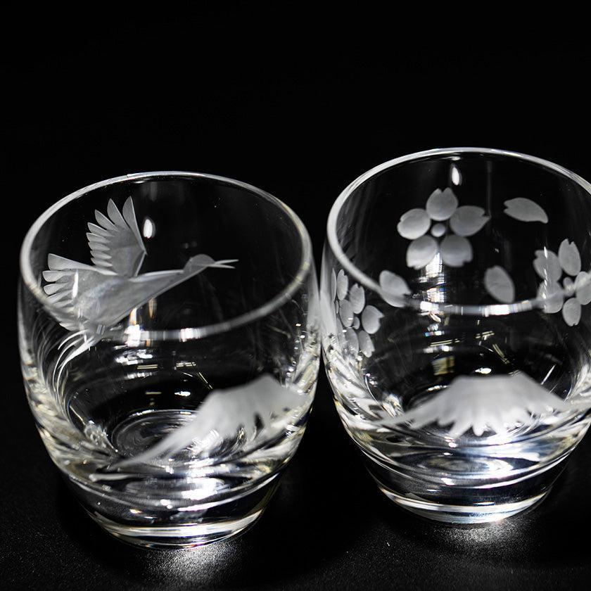 【江戸切子】富士山に鶴・桜 冷酒グラス | TABLEAU
