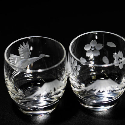 【江戸切子】富士山に鶴・桜 冷酒グラス | TABLEAU