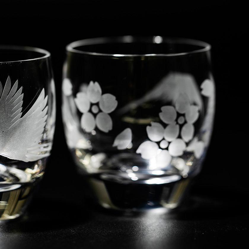 【江戸切子】富士山に鶴・桜 冷酒グラス | TABLEAU