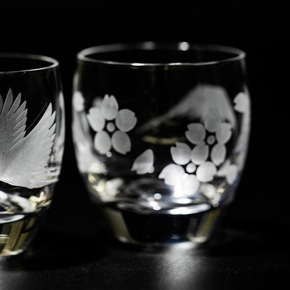 【江戸切子】富士山に鶴・桜 冷酒グラス | TABLEAU