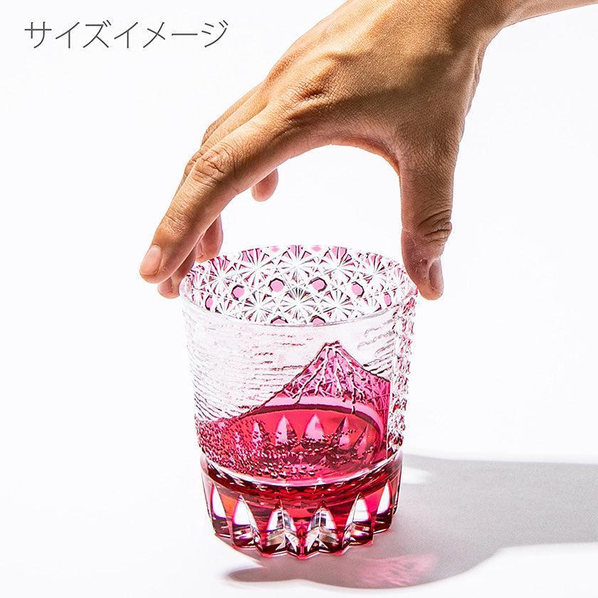 【江戸切子】富嶽三十六景「凱風快晴」「神奈川沖波裏」に菊籠目紋 オールドグラス | TABLEAU