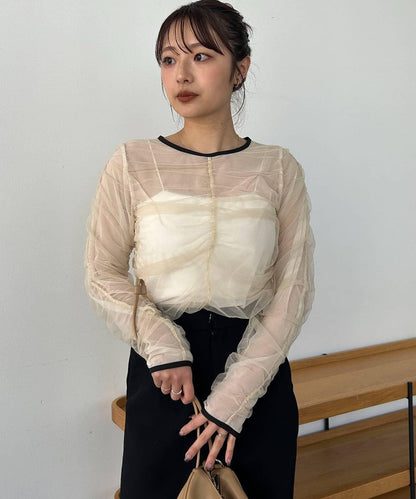CAPRICIEUX LE'MAGE 薄紗抽褶襯衫