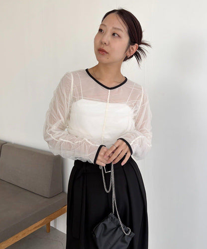 CAPRICIEUX LE'MAGE 薄紗抽褶襯衫