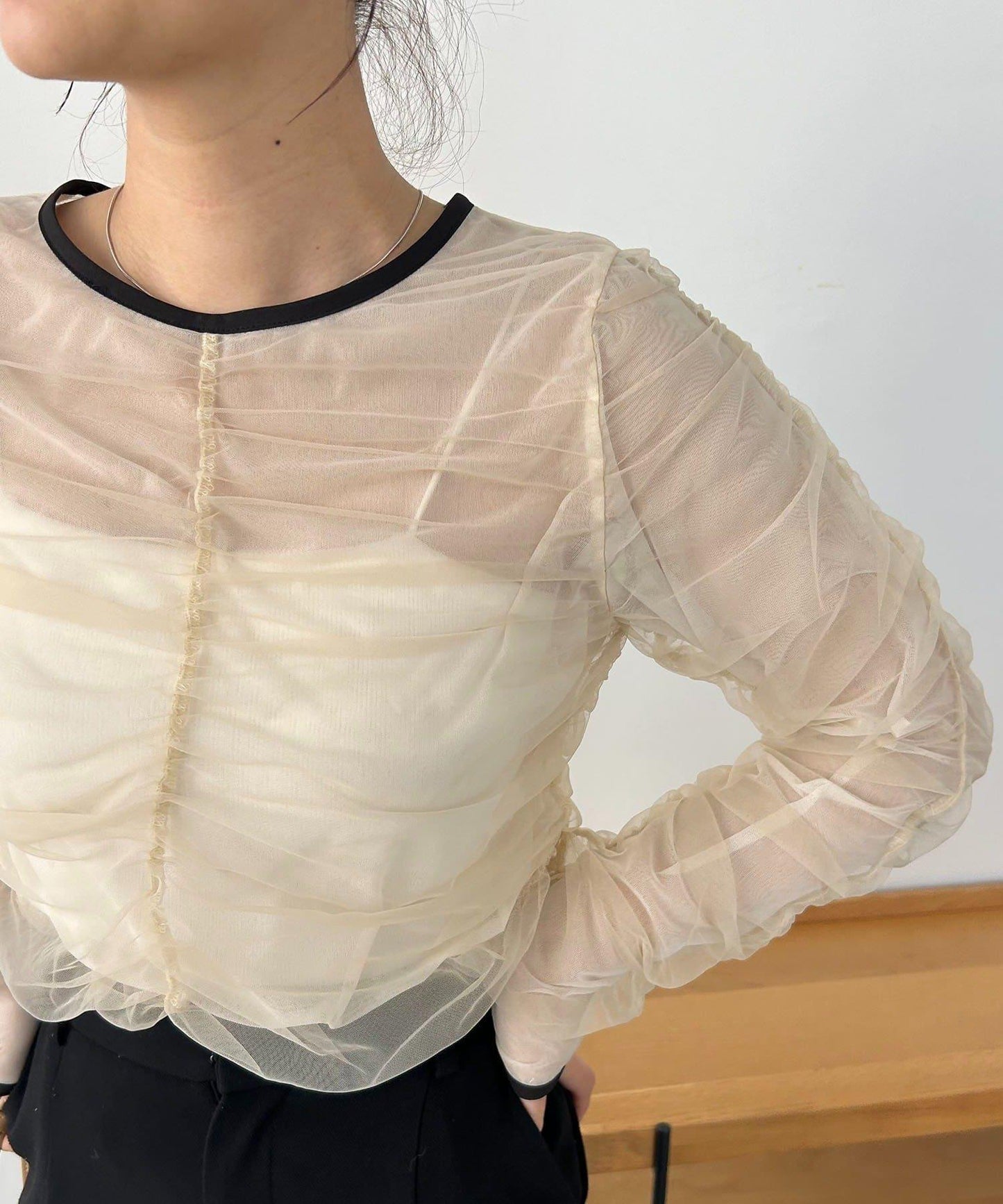 CAPRICIEUX LE'MAGE 薄紗抽褶襯衫