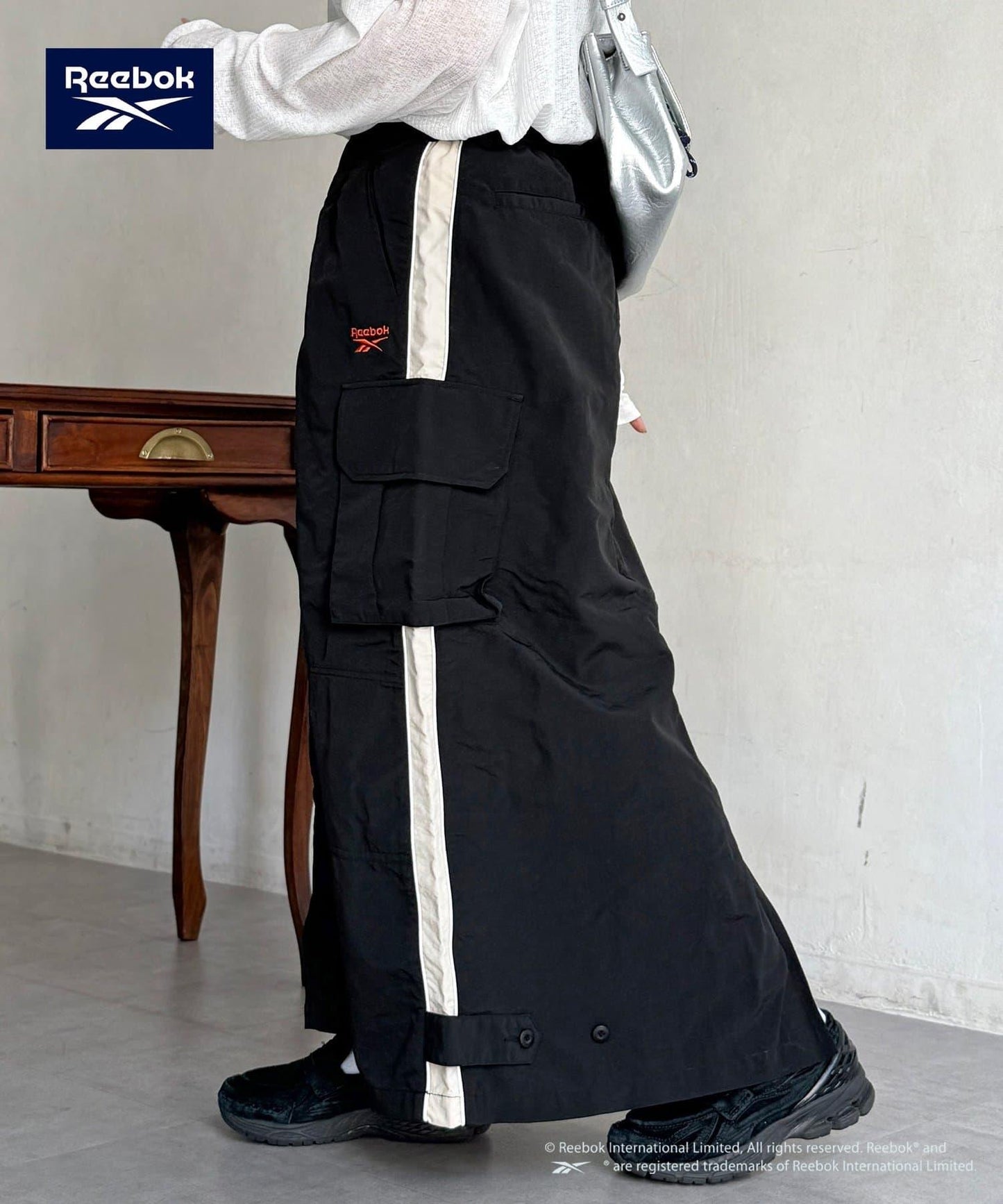 Reebok 尼龍工裝半身裙