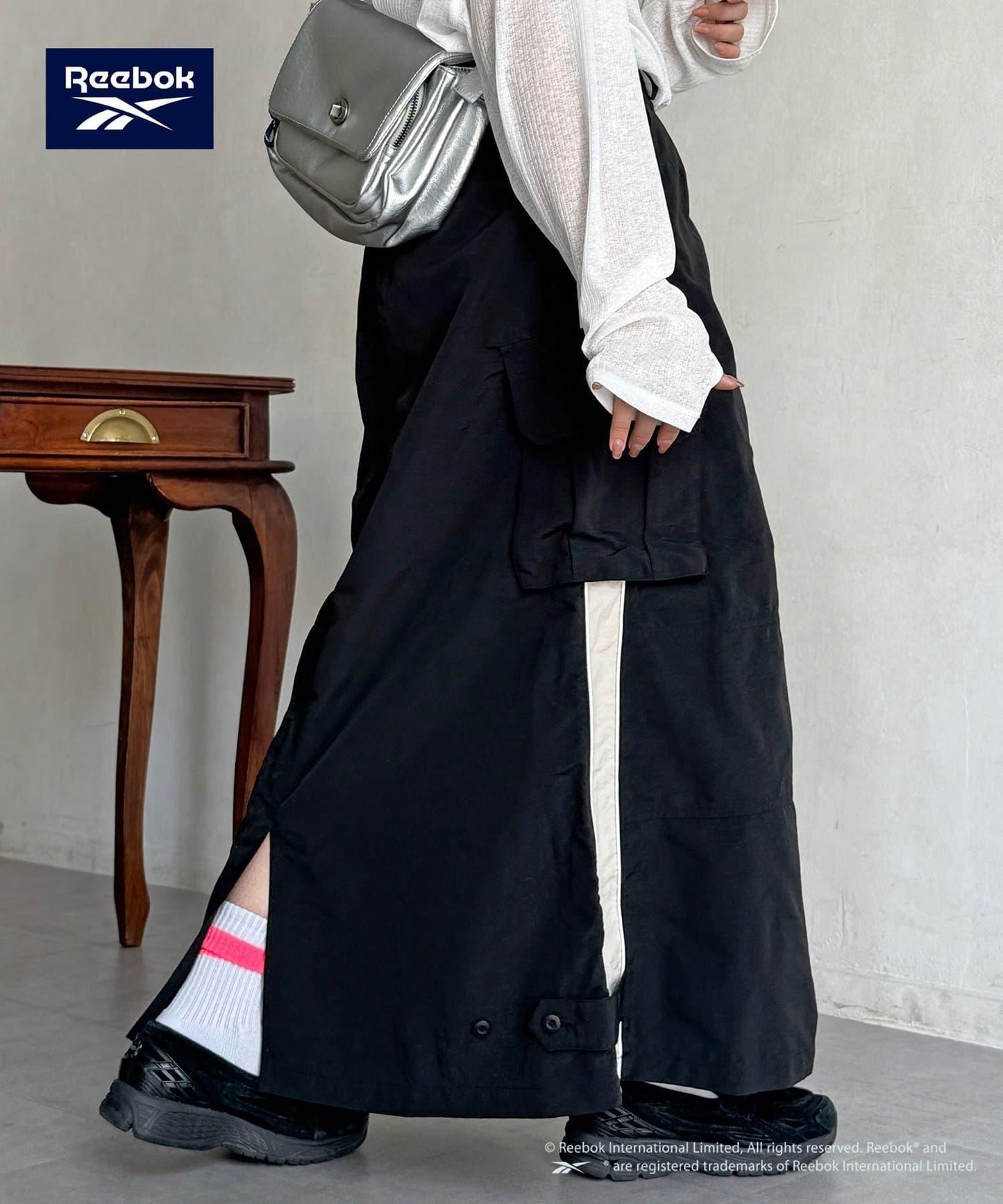 Reebok 尼龍工裝半身裙
