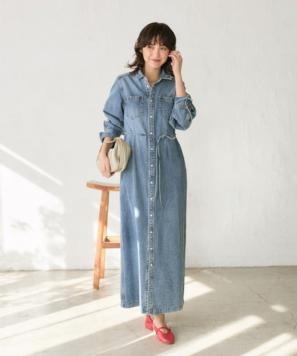 Yossshiiii企畫 A・MONN 牛仔襯衫多用連衣裙