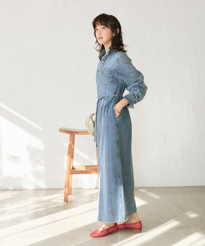 Yossshiiii企畫 A・MONN 牛仔襯衫多用連衣裙
