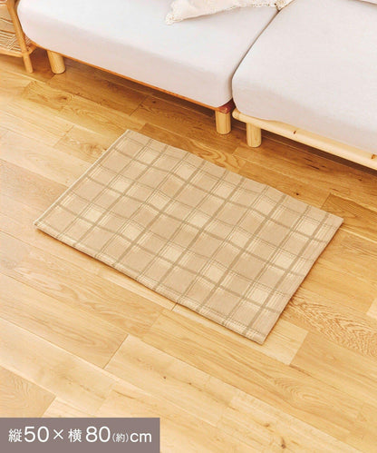 格紋提花 50×80cm 地墊