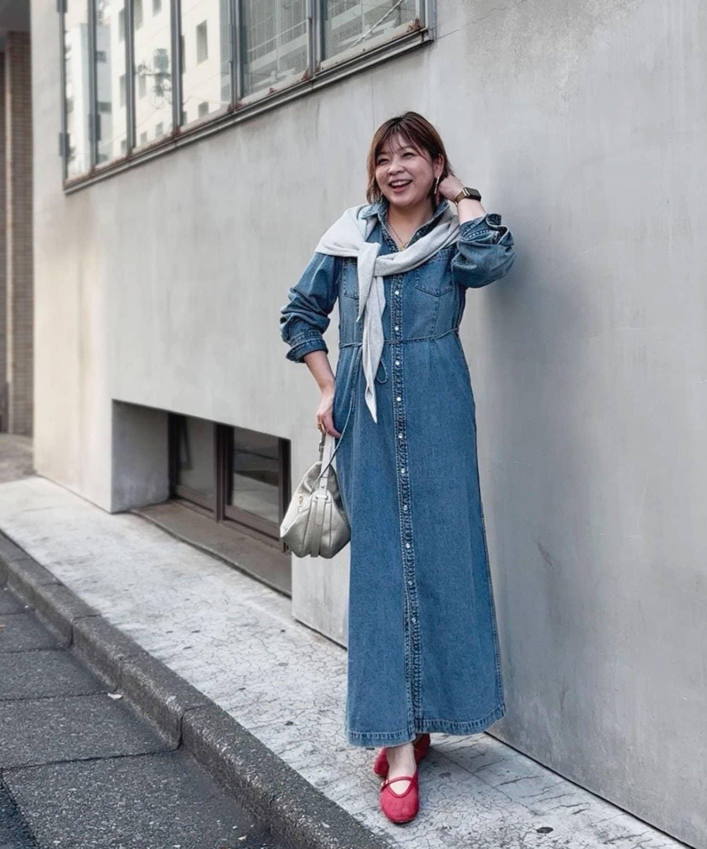 Yossshiiii企畫 A・MONN 牛仔襯衫多用連衣裙