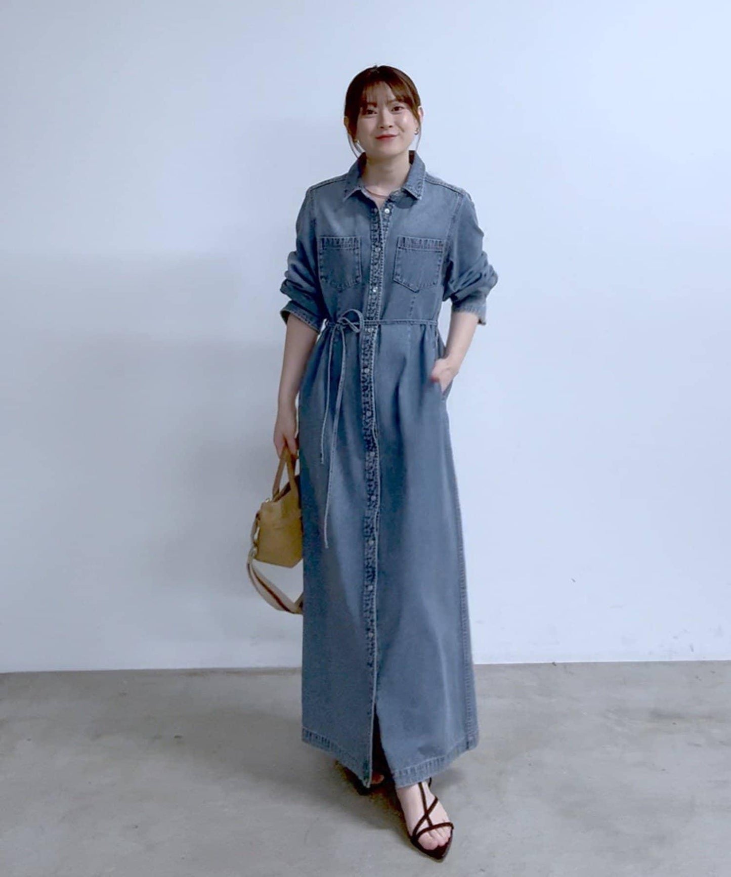 Yossshiiii企畫 A・MONN 牛仔襯衫多用連衣裙