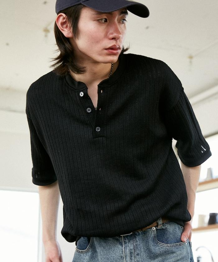 LOVE POP STUDIO Pattern 網眼 Henley Neck T恤
