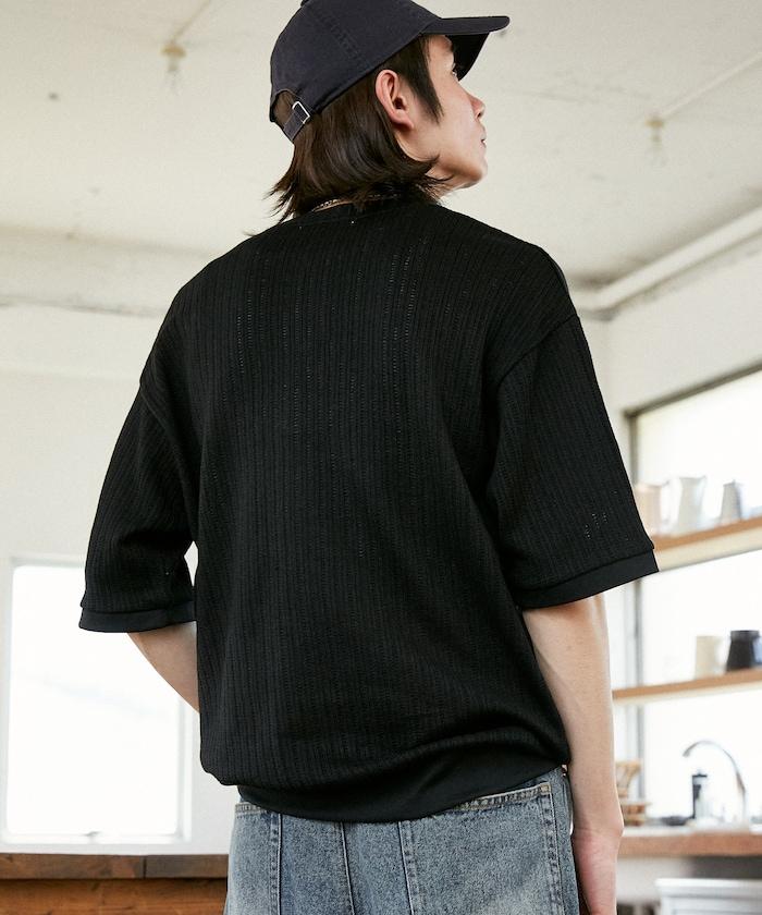 LOVE POP STUDIO Pattern 網眼 Henley Neck T恤