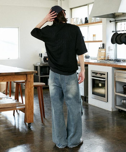 LOVE POP STUDIO Pattern 網眼 Henley Neck T恤