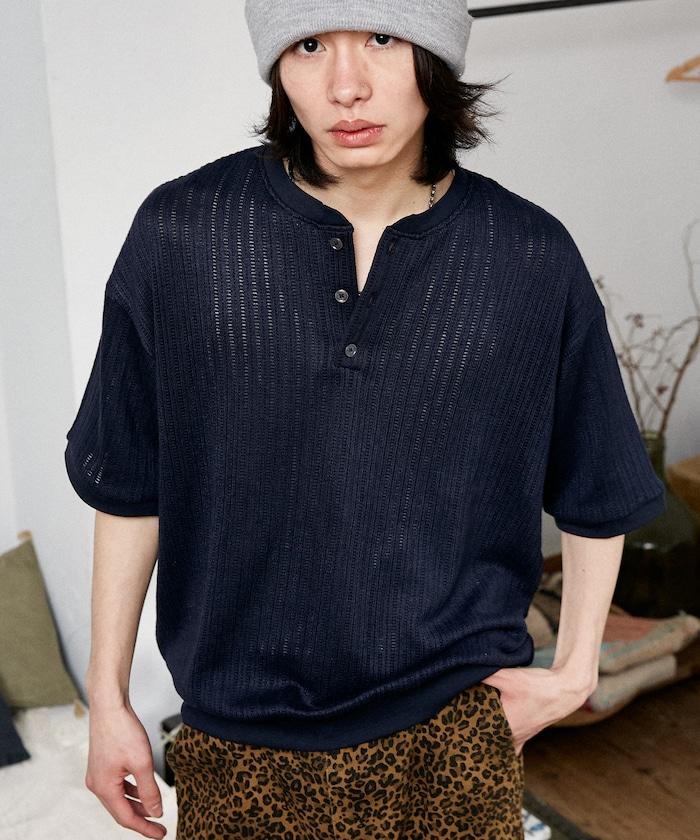 LOVE POP STUDIO Pattern 網眼 Henley Neck T恤