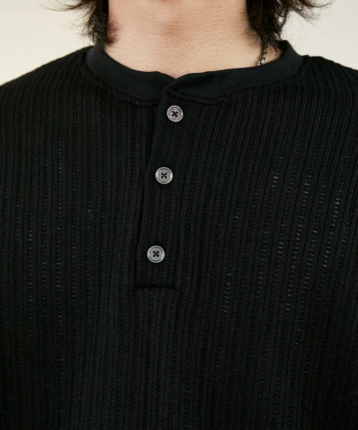 LOVE POP STUDIO Pattern 網眼 Henley Neck T恤