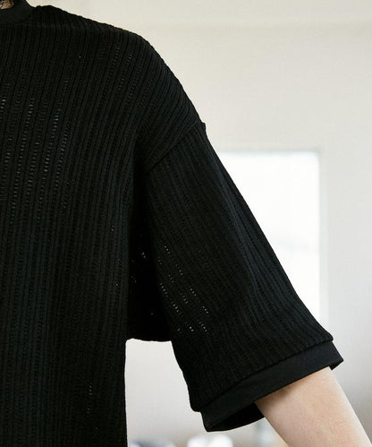 LOVE POP STUDIO Pattern 網眼 Henley Neck T恤