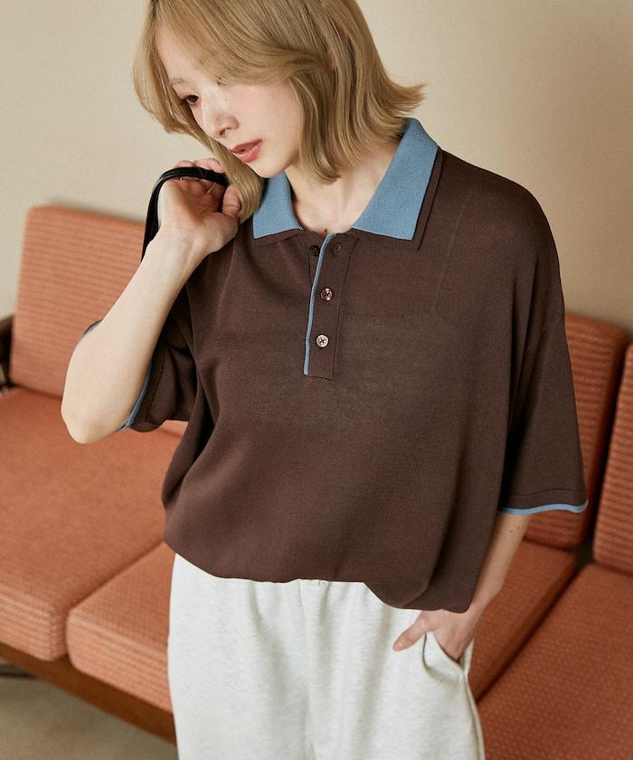 LOVE POP STUDIO 領口疊層設計 針織POLO衫