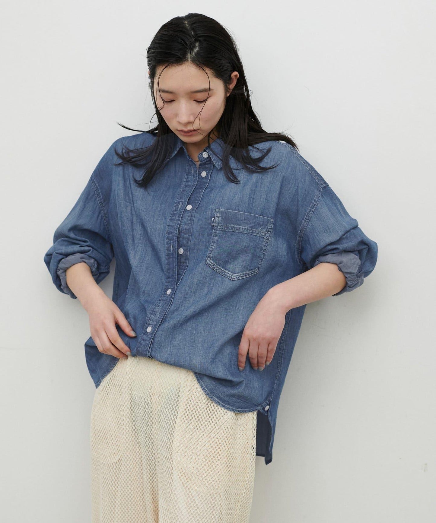 透視牛仔襯衫