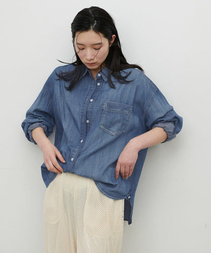透視牛仔襯衫
