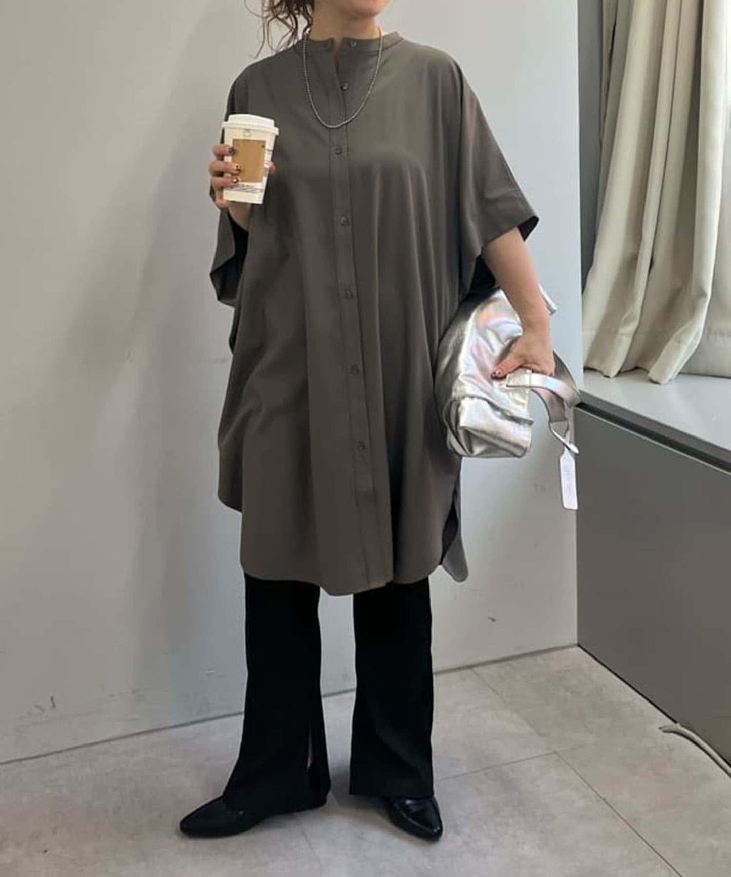 不易起皺復刻款 寬鬆蝙蝠袖 襯衫
