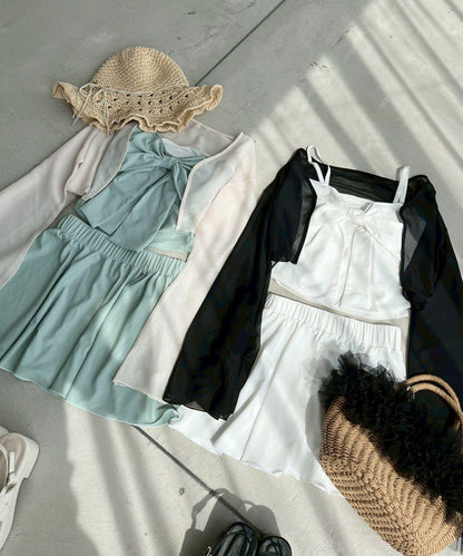 swimwear 前蝴蝶結羽織設計 四件套 泳裝套裝