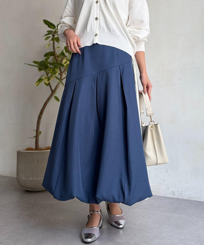 側邊條紋 燈籠廓形 半身裙