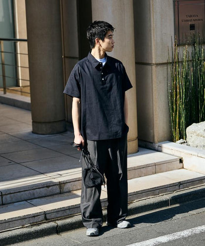 Relax Fit 寬鬆版 亞麻混紡 Polo領 襯衫