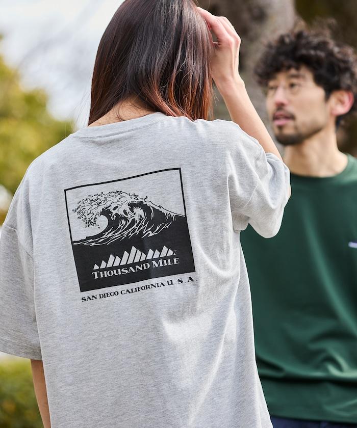 THOUSAND MILE×FREAK'S STORE 抗菌防臭 吸水速幹 背部波浪字母印花 功能T恤