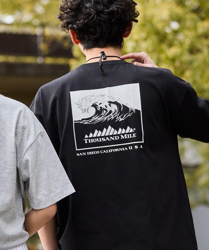 THOUSAND MILE×FREAK'S STORE 抗菌防臭 吸水速幹 背部波浪字母印花 功能T恤