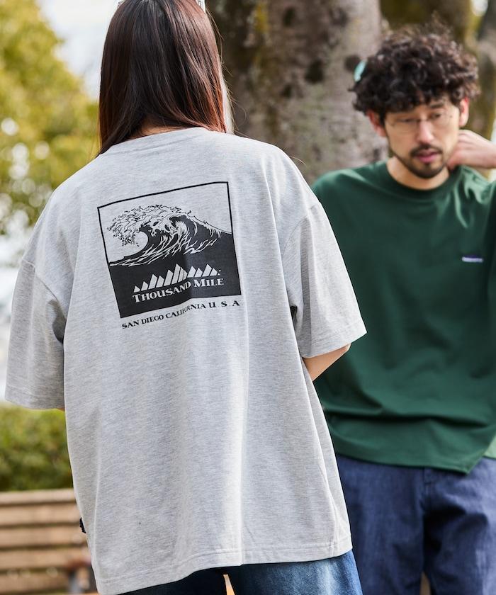 THOUSAND MILE×FREAK'S STORE 抗菌防臭 吸水速幹 背部波浪字母印花 功能T恤